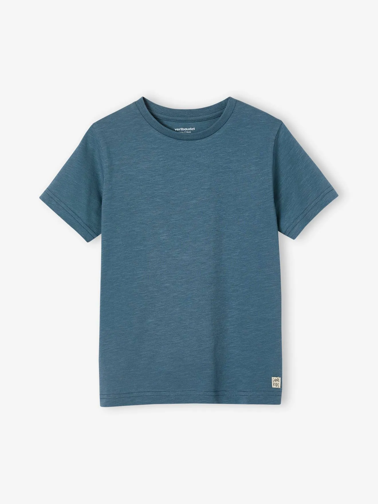 VERTBAUDET  PERSONALISEERBARE GEKLEURD JONGENSSHIRT MET KORTE MOUWEN  BLAUW