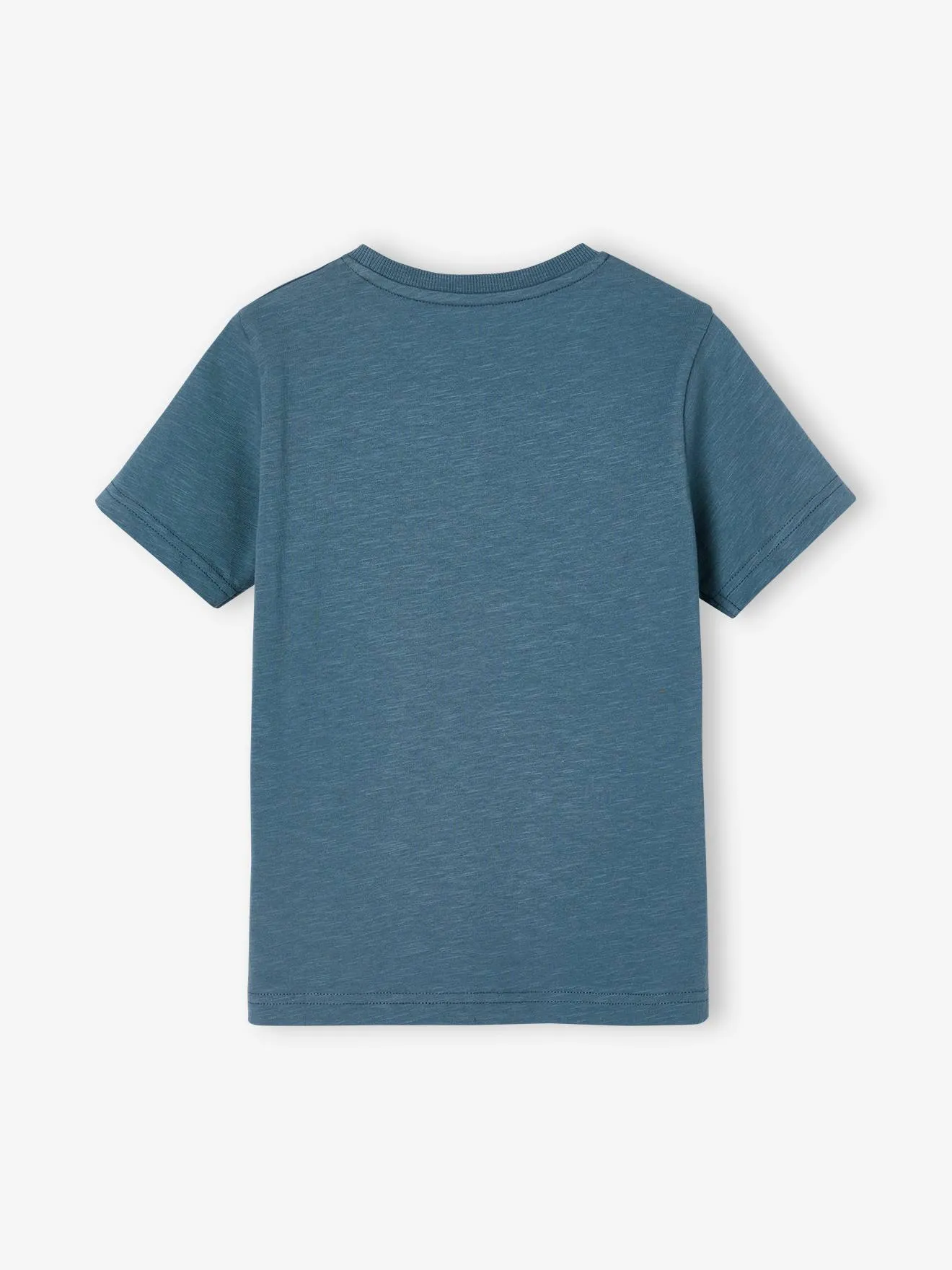 VERTBAUDET  PERSONALISEERBARE GEKLEURD JONGENSSHIRT MET KORTE MOUWEN  BLAUW