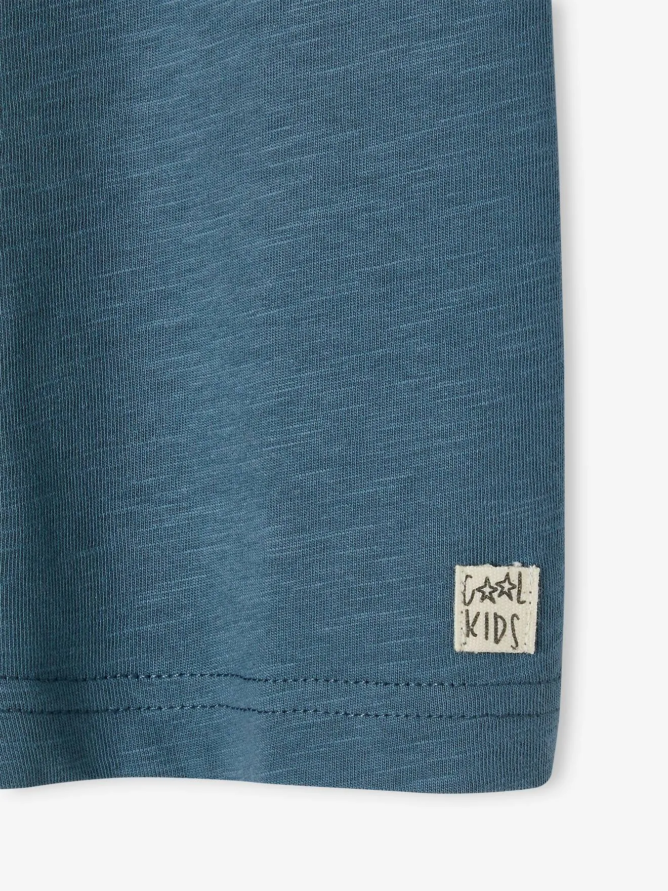 VERTBAUDET  PERSONALISEERBARE GEKLEURD JONGENSSHIRT MET KORTE MOUWEN  BLAUW
